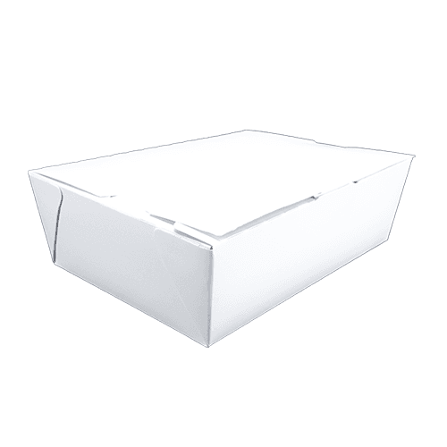 Southern Champion 7 3/4" x 5 1/2" x 2 1/2" White Microwavable Folded Paper #3 Take-Out Container