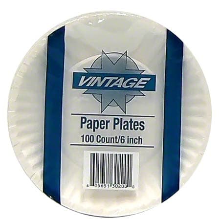 Vintage 6" Uncoated Transfer Paper Plate