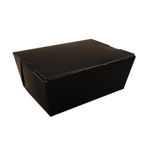 Southern Champion 7 3/4" x 5 1/2" x 3 1/2" Black Microwavable Folded Paper #4 Take-Out Container