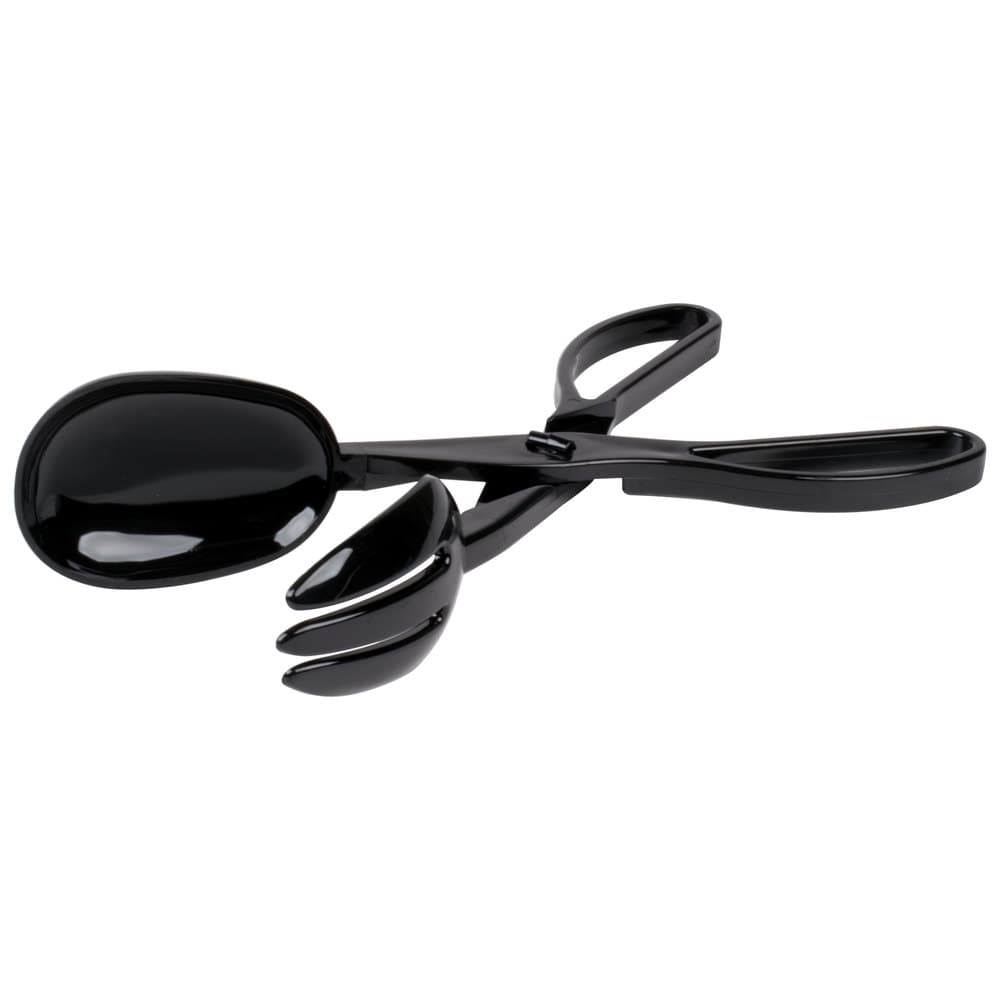 Fineline 3304-BK Platter Pleasers 11 1/2" Black Plastic Salad Tongs