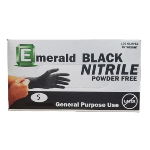 Emerald Black General-Purpose Powder-Free Small Nitrile Glove