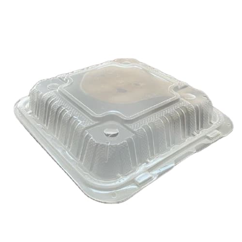 Ecopax Clear 1-Compartment PFAS-Free Hinged Container 9.13″ x 8.81″ x 3″