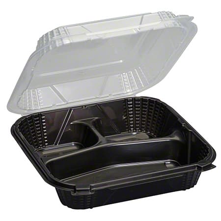 Genpak ProView Medium Hinged 3 Compartment Container