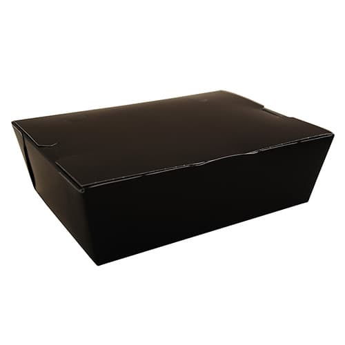 Southern Champion 7 3/4" x 4 1/2" x 2 1/2" Black Microwavable Folded Paper #3 Take-Out Container