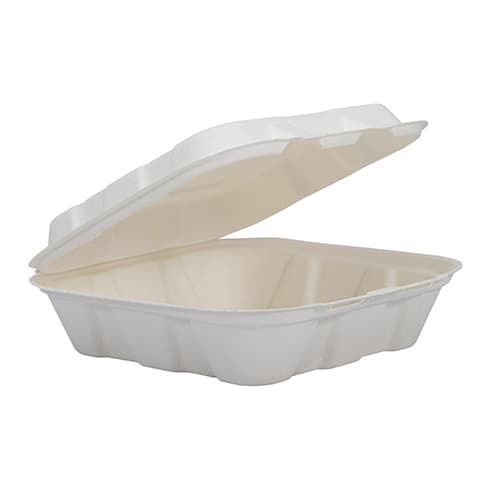 Dart HC8FBR1 ProPlanet 8" x 8" x 2" Sugarcane / Bagasse Compostable PFAS-Free Take-Out Container