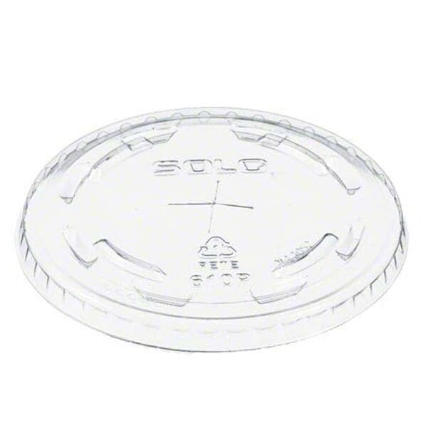 Solo UltraClear 610TS Clear PET Plastic Lid with Straw Slot