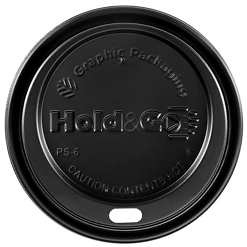 8 oz. Hold & Go® Dome/Black Paper Hot Cup Lid