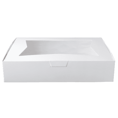 Southern Champion 19" x 14" x 4" White Auto-Popup 1/2 Sheet Window Bakery Box