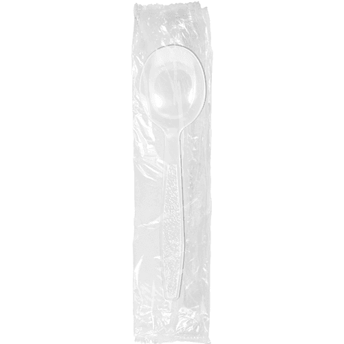 Berk Individually Wrapped White Heavy Weight Plastic Soup Spoon