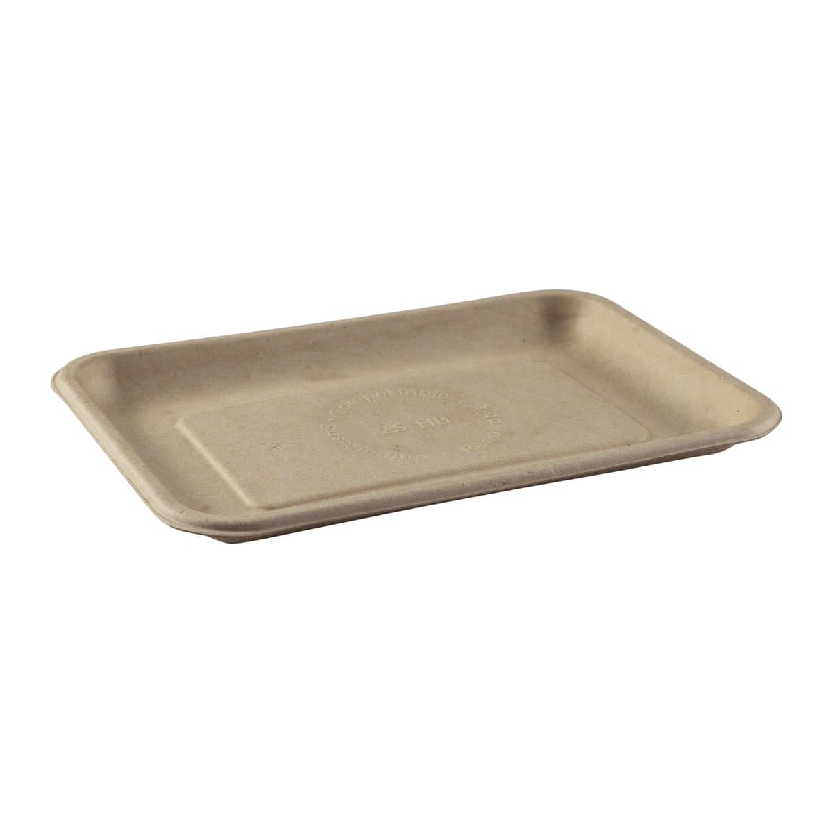 AmerCare 8" x 5.75" Molded Fiber / Pulp Rectangle Tray