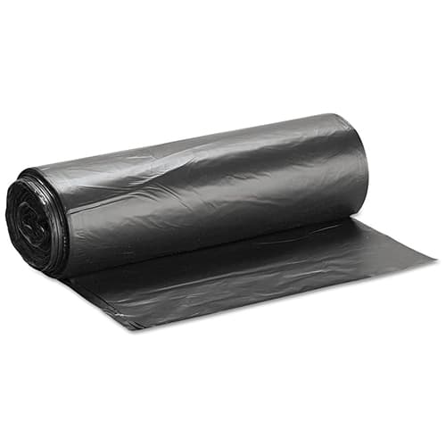 Inteplast S386017K High-Density Can Liner, 38 x 60, 60gal, 17mic, Black, 25/Roll, 8 Rolls/Carton