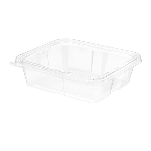 Inline Safe-T-Fresh Clear 48 oz. Tamper-Resistant, Tamper-Evident Container with Flat Lid