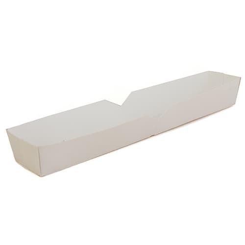 Southern Champion  10 1/4" x 1 1/2" x 1 1/4" White Paper Footlong Hot Dog Tray