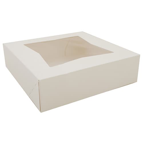 Southern Champion 9" x 9" x 2 1/2" White Auto-Popup Window Bakery Box