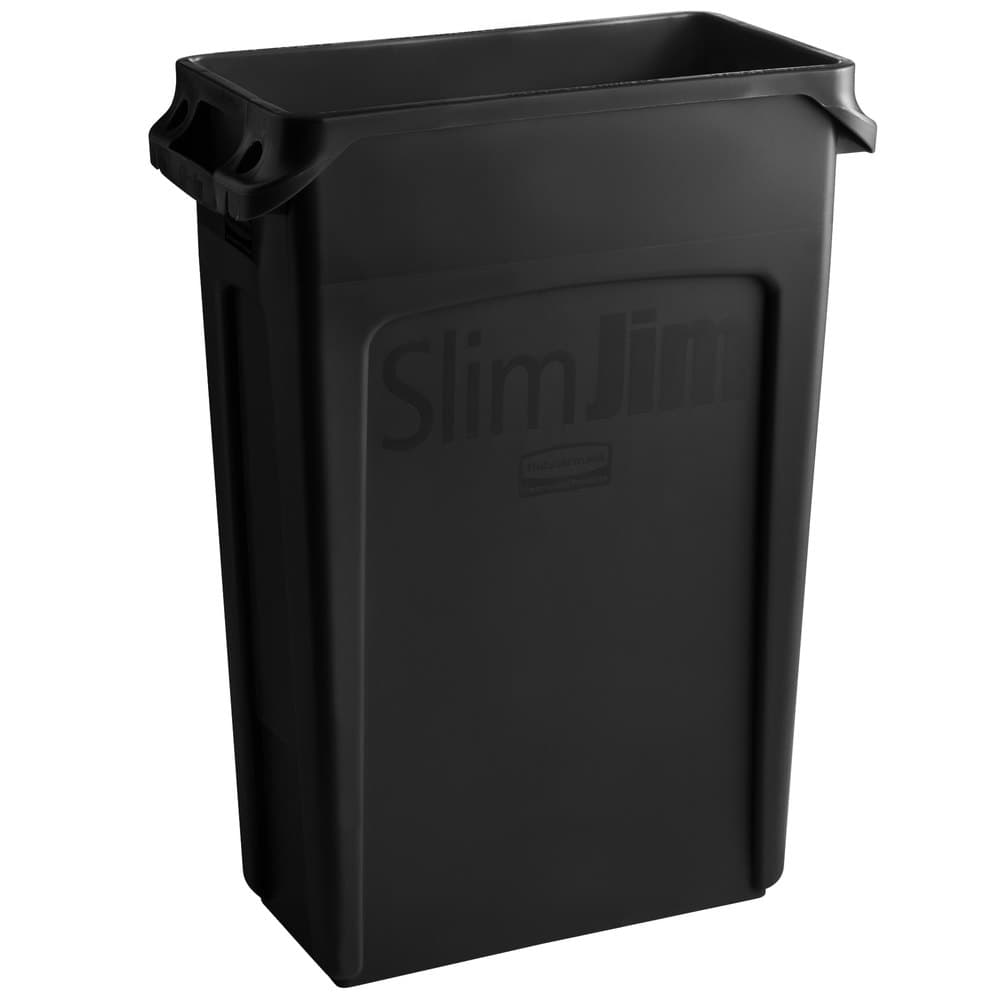 Rubbermaid FG354060BLA 92 Qt. / 23 Gallon Slim Jim Black Trash Can