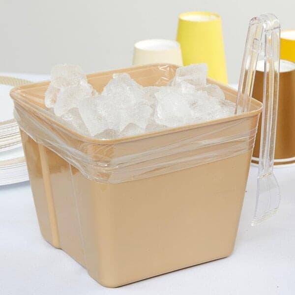 TUF-R® 8" x 4" x 12" .75 mil Std Linear LDPE Gusset Bag / Ice Bucket Liner