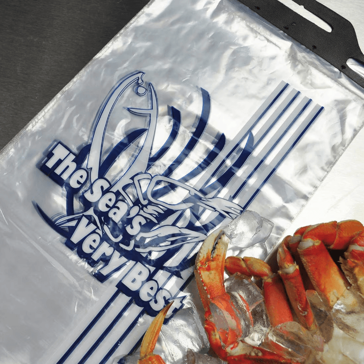 Elkay Plastics SEA0915 Low Density Printed Seafood Bag, 9" x 15" + 2" LP |