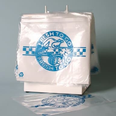 Elkay 10" x 8" 1.25 mil Zipper Saddle Pack Deli Bag -- Printed "Fresh to Go" One Color, - Image 3