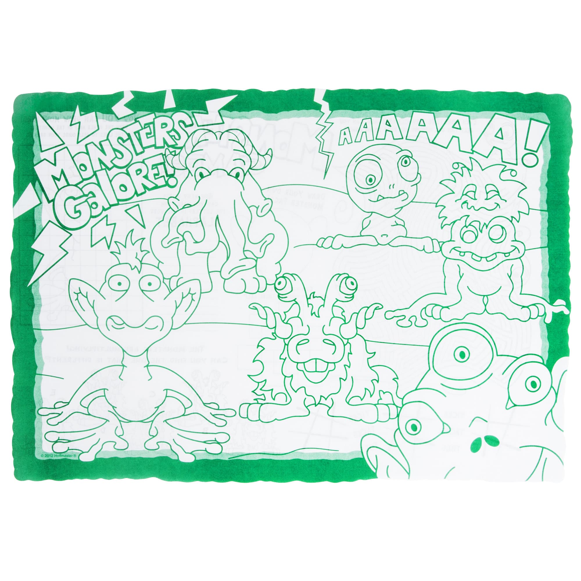 Hoffmaster 326190 10" x 14" Kids Color Me Double Sided Interactive Placemat Combo Pack with Crayons - Image 6