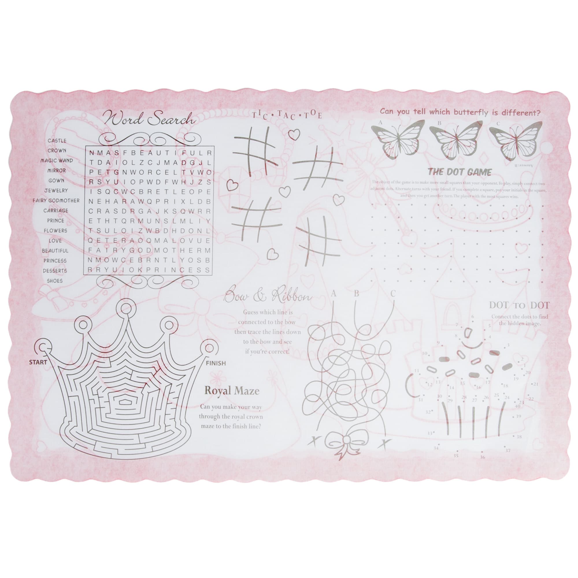 Hoffmaster 326190 10" x 14" Kids Color Me Double Sided Interactive Placemat Combo Pack with Crayons - Image 9