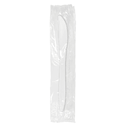 Berkley Square Individually Wrapped Medium Weight White Plastic Knife