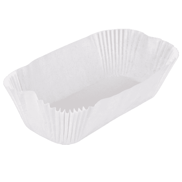Pactiv 7 7/16" White Dry-Waxed Fluted Oblong Loaf Liners - Image 2