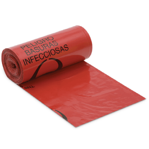 Berry Plastics Hospi-Tuff Biohazard Red 24" x 32" Can Liner - Image 2