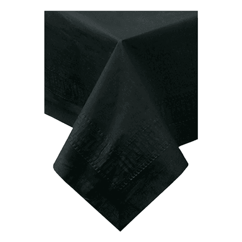 Hoffmaster 220613 54" x 108" Black Cellutex Tissue / Poly Paper Table Cover