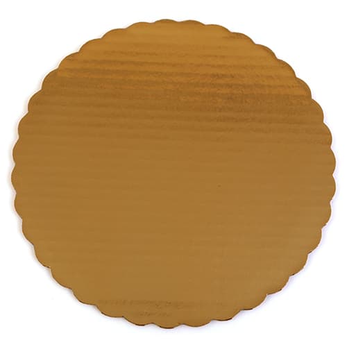 Southern Champion 14" Scalloped Metallic Gold Cake Circle