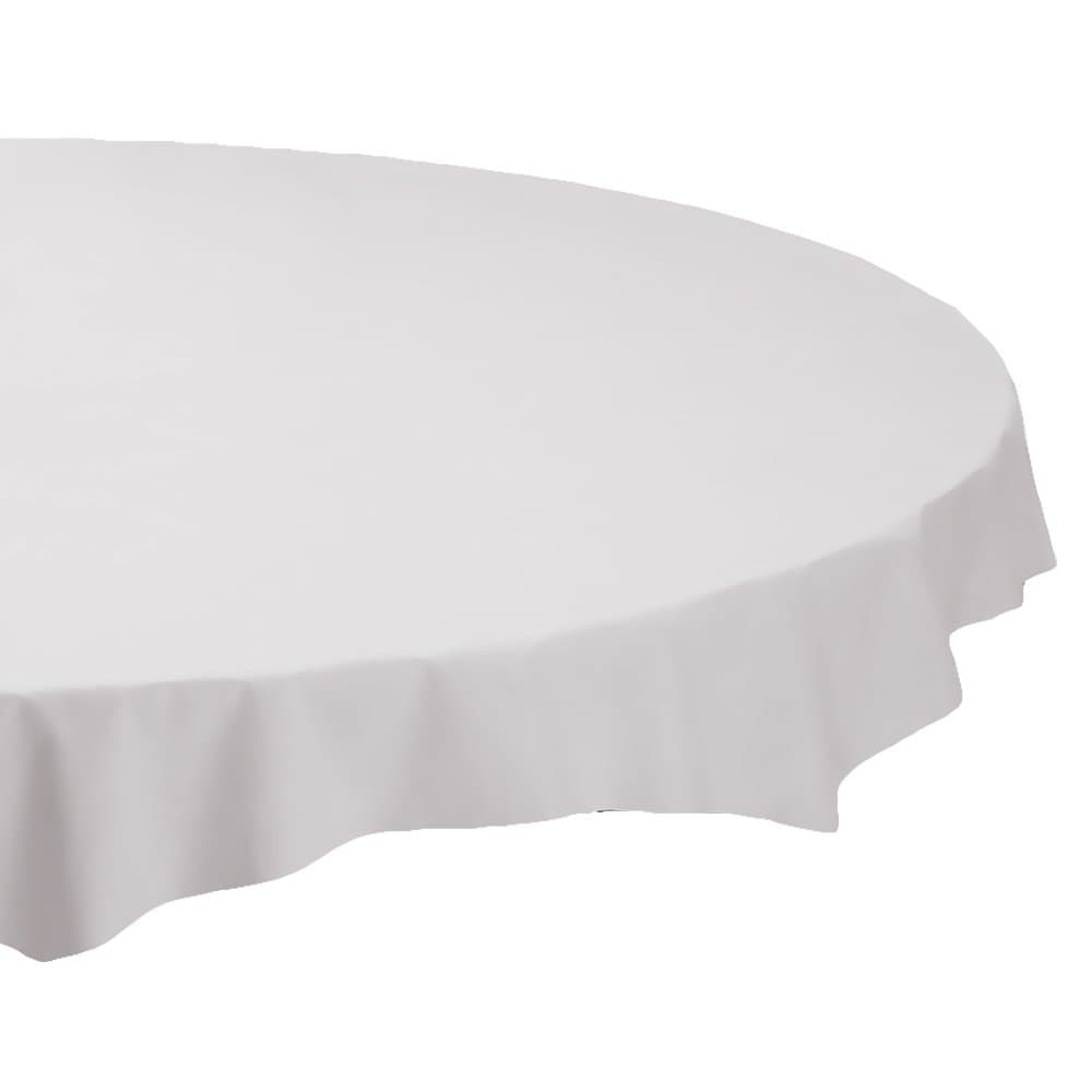 Hoffmaster 112010 White 82" Plastic Octy-Round Tablecloths