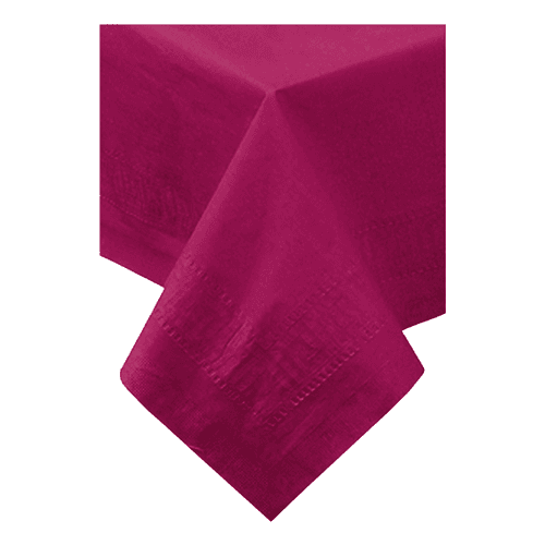 Hoffmaster 220624 54" x 108" Burgundy Cellutex Tissue / Poly Paper Table Cover - Image 2