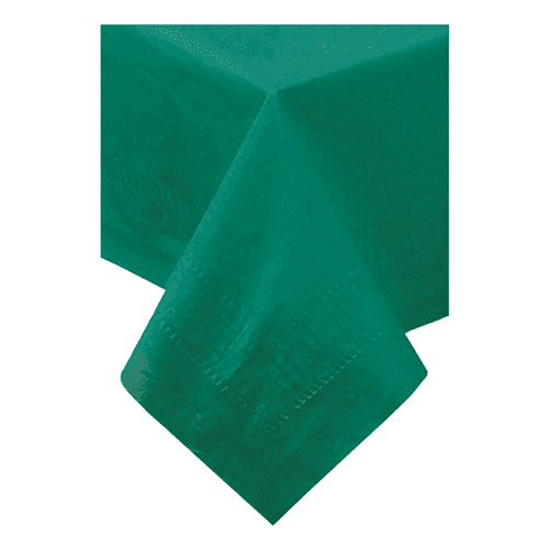 Hoffmaster 220637 54" x 108" Hunter Green Cellutex Tissue / Poly Paper Table Cover - Image 2