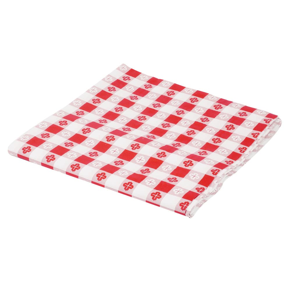 Hoffmaster 220670 54" x 108" Red Gingham Cellutex Tissue / Poly Paper Table Cover - Image 5