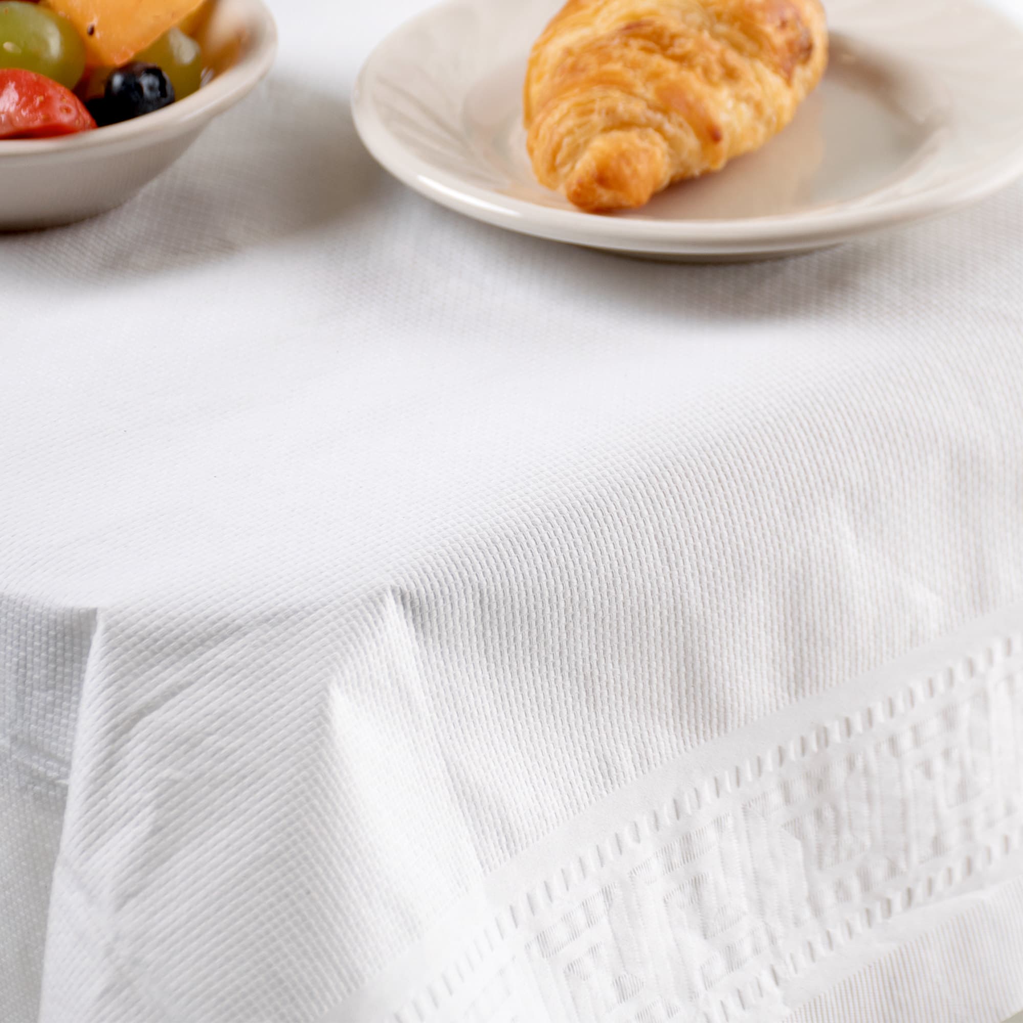 Hoffmaster 210066 72" x 72" White Cellutex Tissue / Poly Paper Table Cover - Image 4