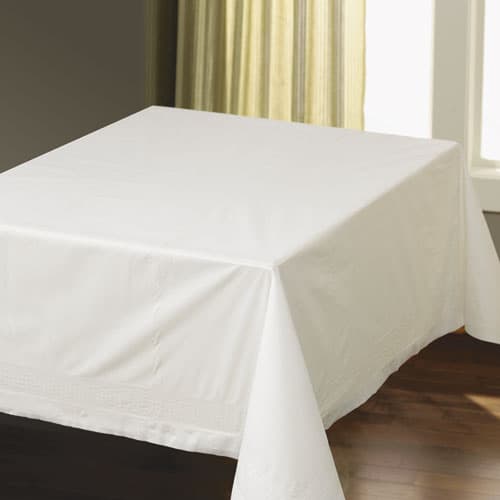 Hoffmaster 210086 82" x 82" White Cellutex Tissue / Poly Paper Table Cover - Image 3