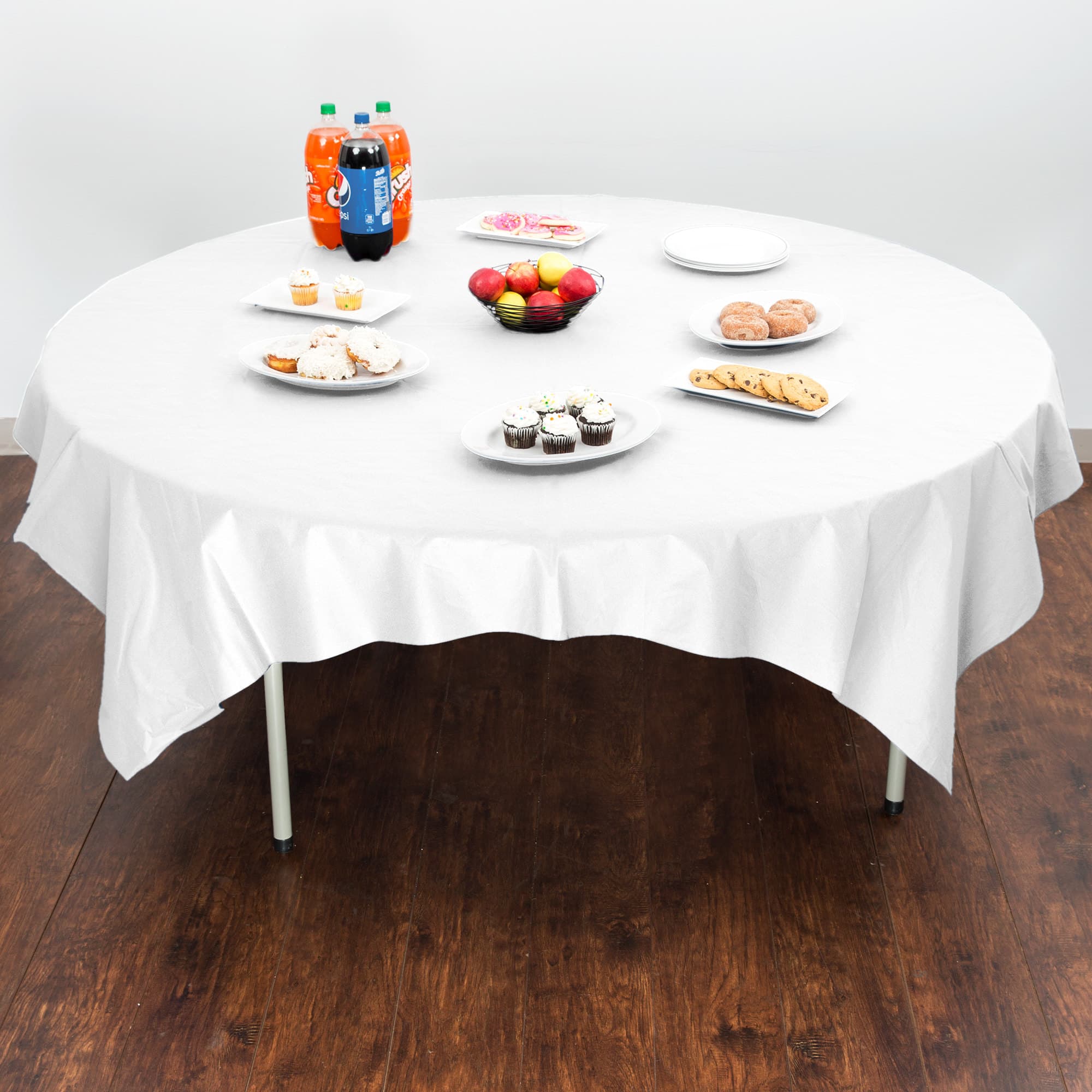 Hoffmaster 210086 82" x 82" White Cellutex Tissue / Poly Paper Table Cover - Image 4