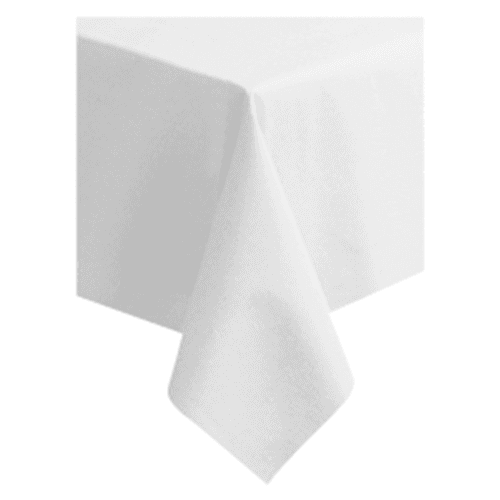 Hoffmaster 210441 50" x 108" Linen-Like White Table Cover - Image 2