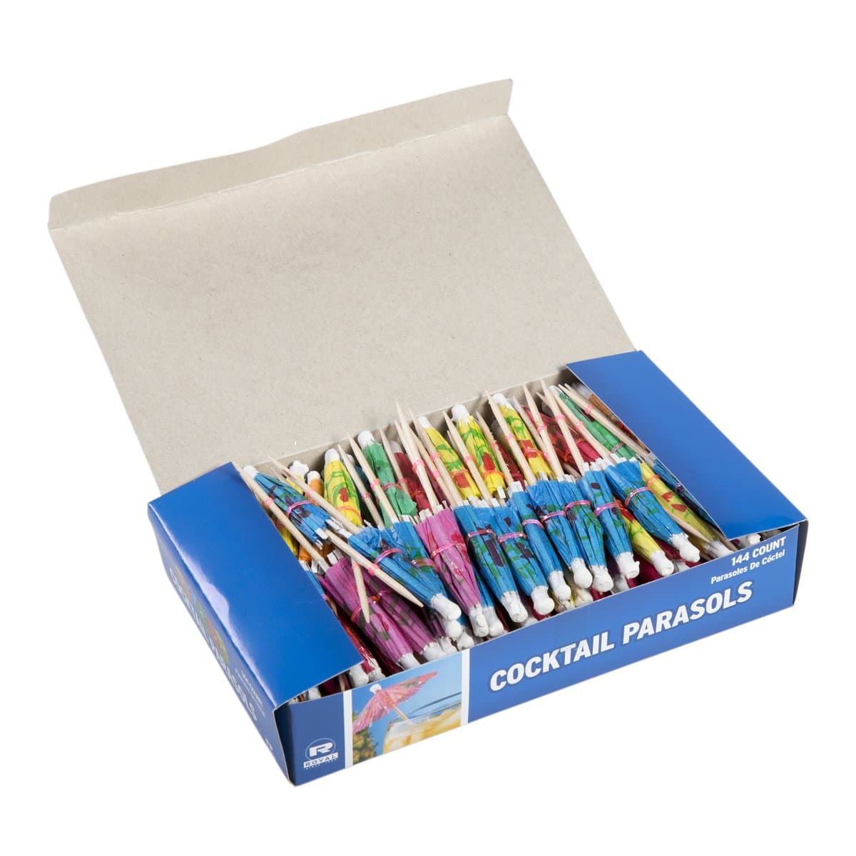 AmerCare Royal RP144 4" Drink Umbrella / Parasol Pick with Assorted Colors - Image 5