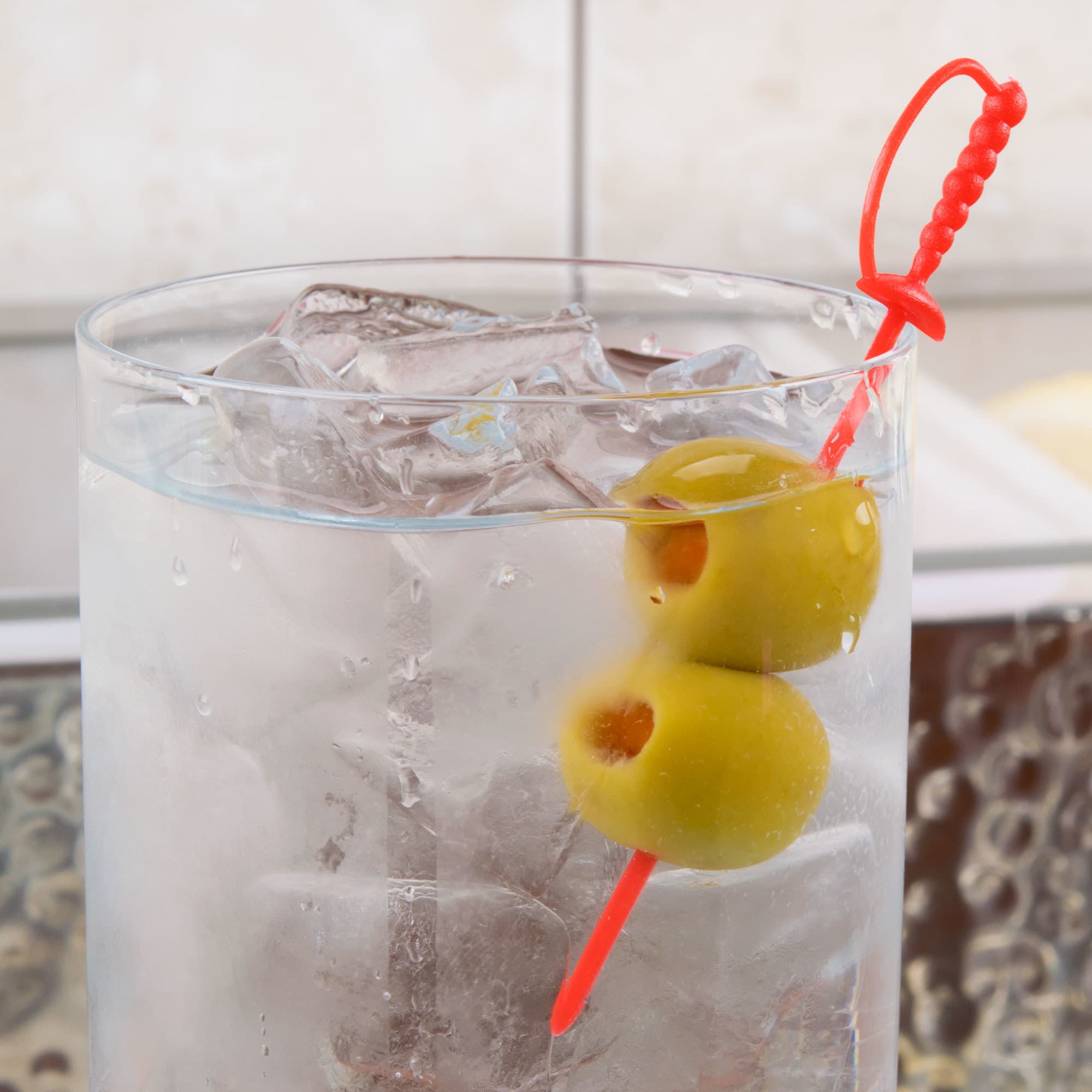 AmerCare Royal RP147 3 1/4" Plastic Sword Colored Food Pick - Image 5