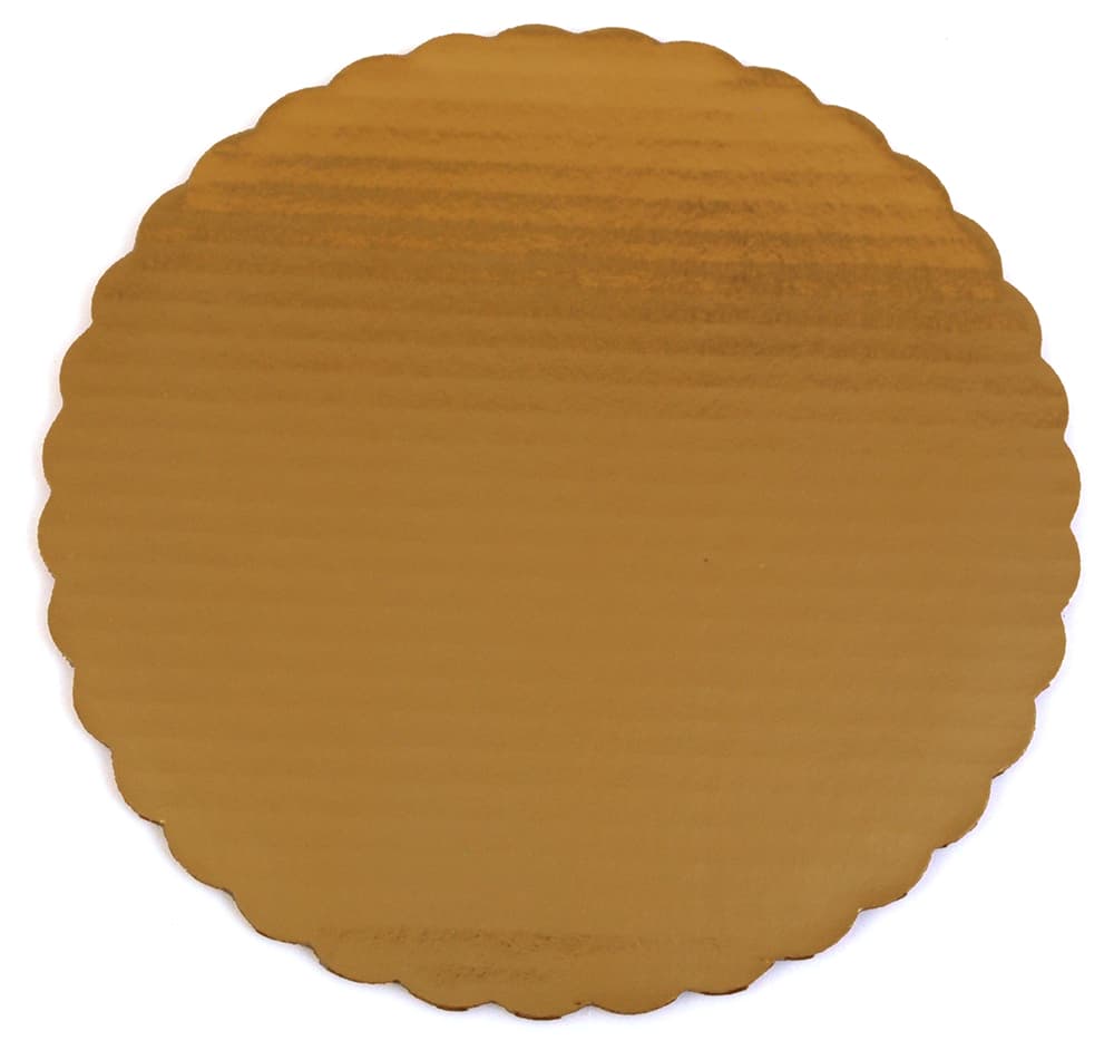 Southern Champion 10" Scalloped Metallic Gold Cake Circle - Image 2