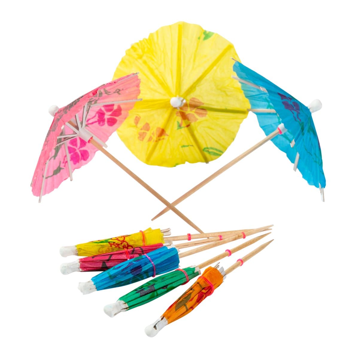 AmerCare Royal RP144 4" Drink Umbrella / Parasol Pick with Assorted Colors
