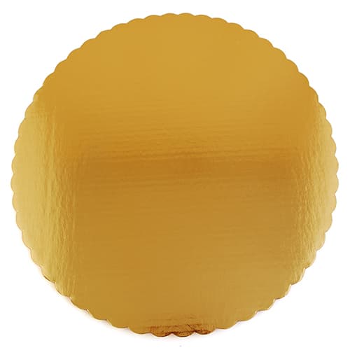 Southern Champion 16" Scalloped Metallic Double Wall Gold Cake Circle