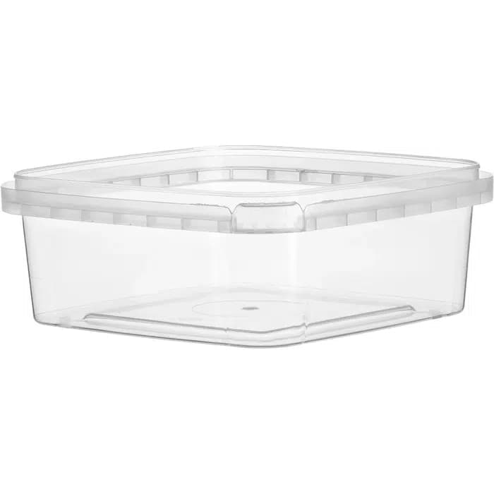 Elfe Plastik 8 oz Secure Square Container, Clear