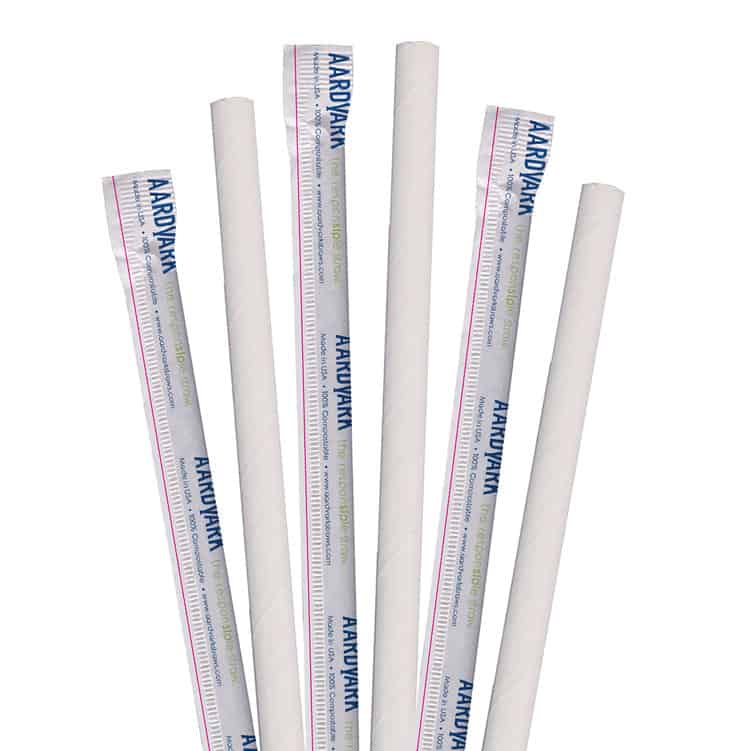 10" Giant White Paper Straw, Wrapped