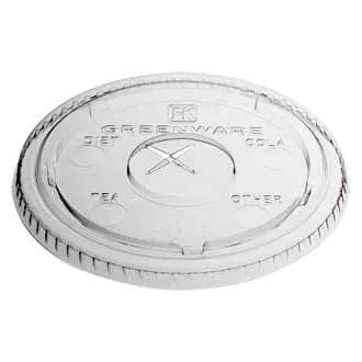Clear PLA Lid with Straw Slot - fits 16, 16S, 20, 24 oz Clear Cold Cups