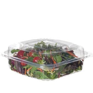 8" x 8" x 3" Clear Compostable Clamshell