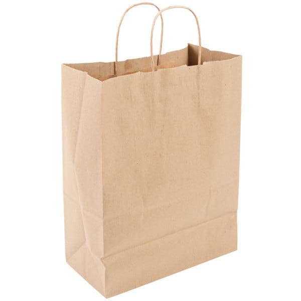 10" x 5" x 13" Kraft Paper Bag with Handles