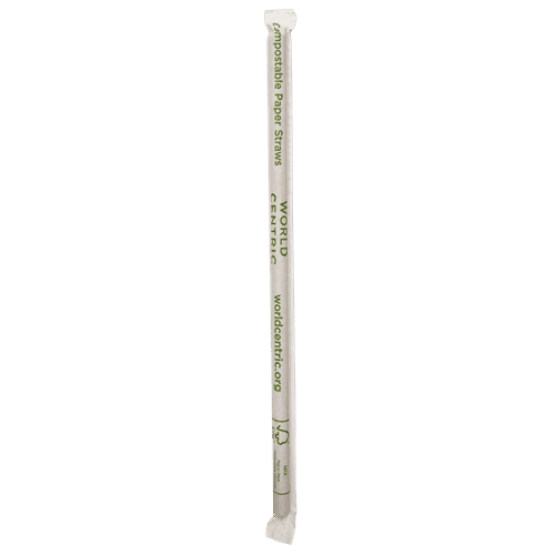 8" Compostable Paper Straw, Wrapped