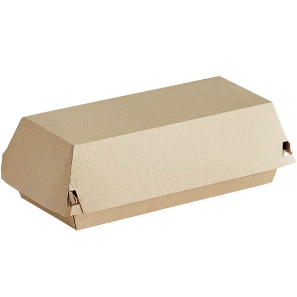 7.75x3.25x3" Kraft Hoagie Clamshell, 1-Compartment