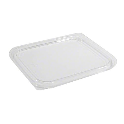 Flat PET Lid - fits 18 oz Rectangle Deli Container, 2-Compartment